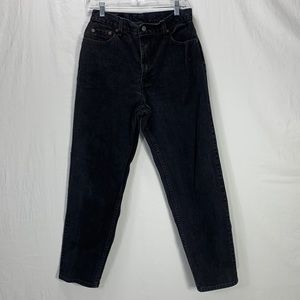 Vintage Levis High Waisted Black Straight Leg Jeans